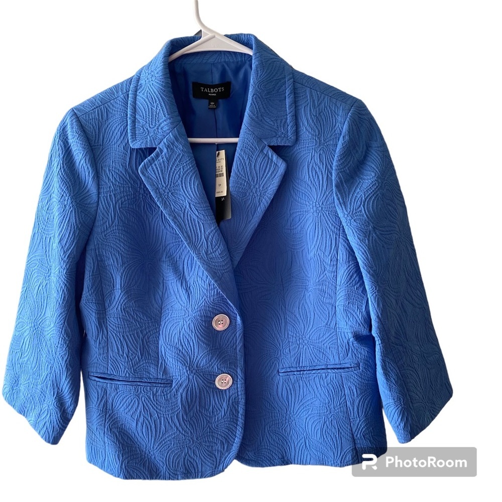 NWT Talbots blazer Blue one button. SZ 12P - Picture 14 of 14